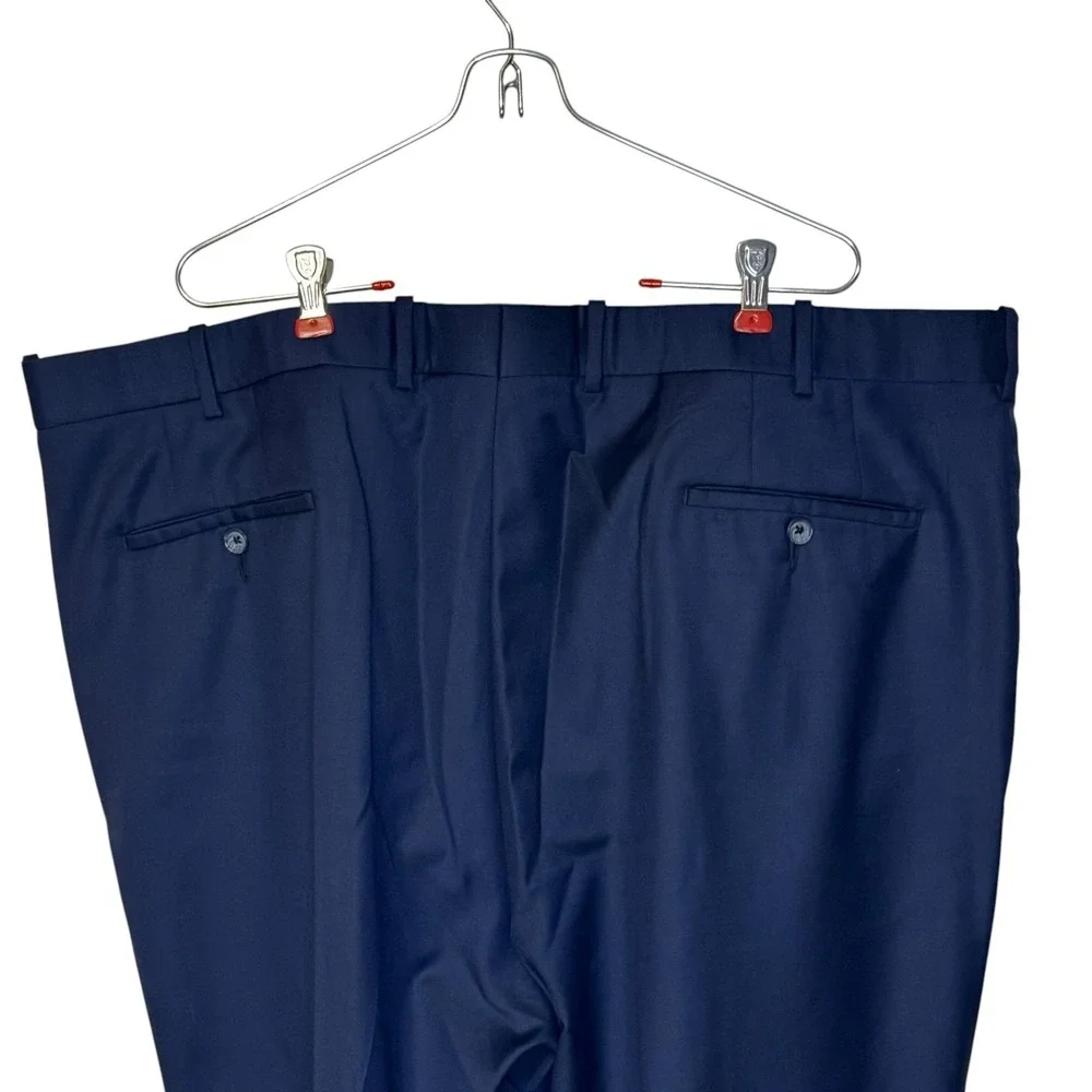 Coppley Mens Dress Pants Vintage 100% Wool Pleated Lined Old Money Navy Size 50